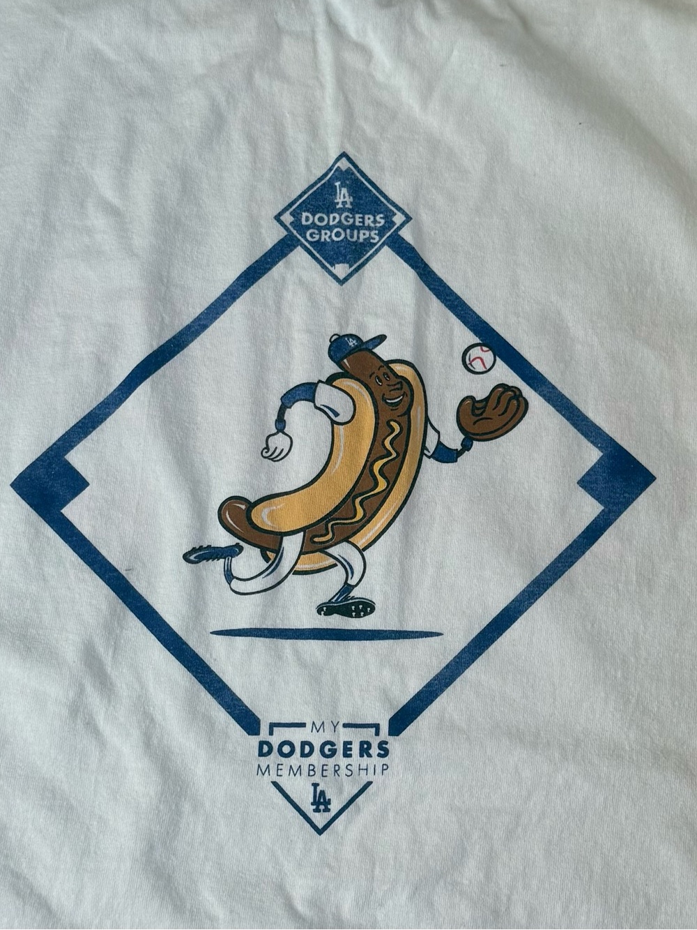 Dodgers MemberShip White Graphic Logo T-Shirt Size XLarge